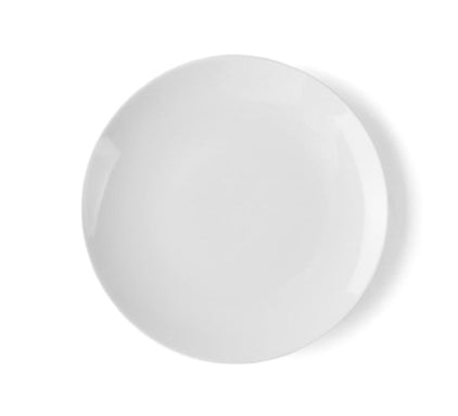 Essteller-Speiseteller-Porzellan-24cm-flach-ohne-Rand-mit-logo