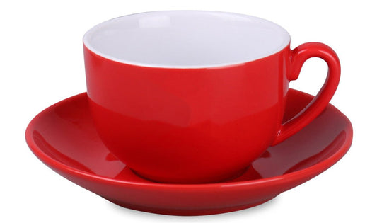 Kaffeetasse-rot-rote-Porzellan-mit-Untertasse