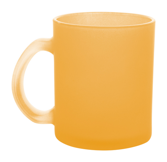 gelbe-gelb-Glastasse-gefrostet-satiniert-transparent