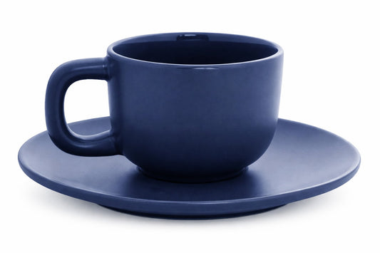 matt-blaue-Espressotasse-blau-matt-mit-Untertasse-Logo-Aufdruck-Keramik