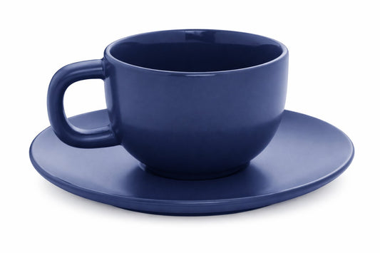 matt-blaue-Kaffeetasse-blau-matt-mit-Untertasse-Logo-Aufdruck-Keramik