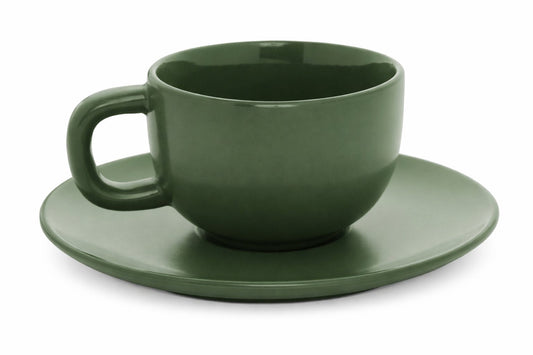 matt-gruene-Kaffeetasse-gruen-matt-mit-Untertasse-Logo-Aufdruck-Keramik