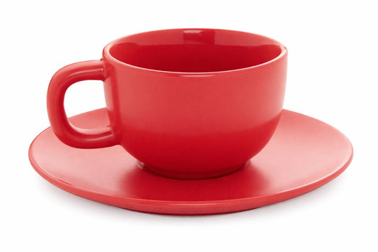 matt-rote-Kaffeetasse-rot-matt-mit-Untertasse-Logo-Aufdruck-Keramik