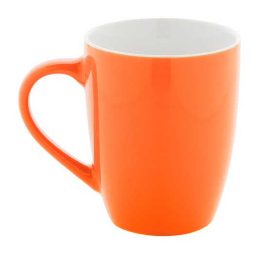 orangener-konischer-hoher-bauchiger-tasse-Becher-orange