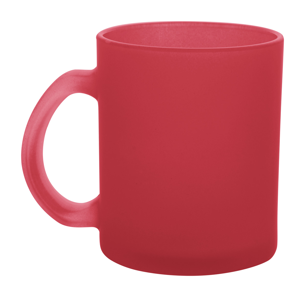 rot-rote-Glastasse-gefrostet-satiniert-transparent