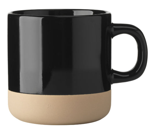 schwarz-schwarzer-Keramikbecher-Tasse-mit-unglasiertem-Boden